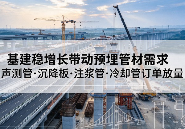 玉屏基建稳增长带动预埋监测管材需求，声测管、沉降板、注浆管订单持续放量