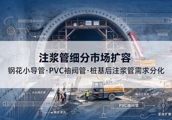玉屏注浆管细分市场扩容，隧道钢花小导管、PVC 袖阀管、桩基后注浆管需求分化